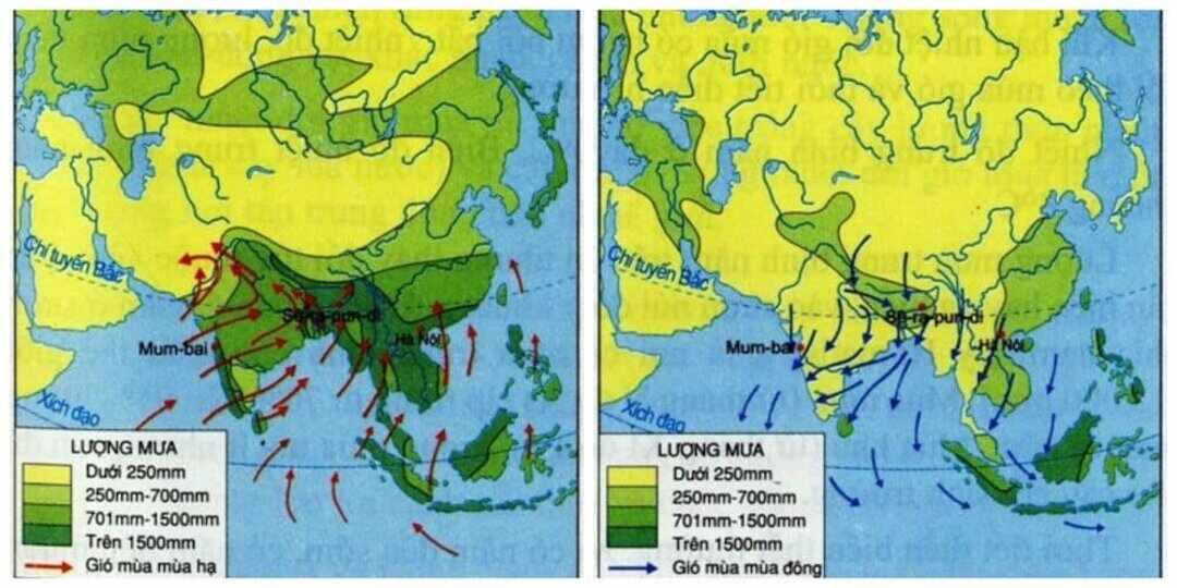 Gió mùa thường xuất hiện ở Đông Nam Á và các châu lục khác