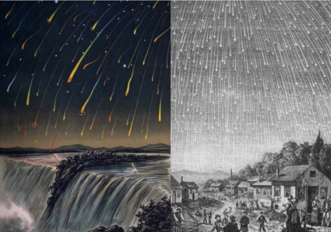 Mô tả về bão sao băng Leonids năm 1833. 